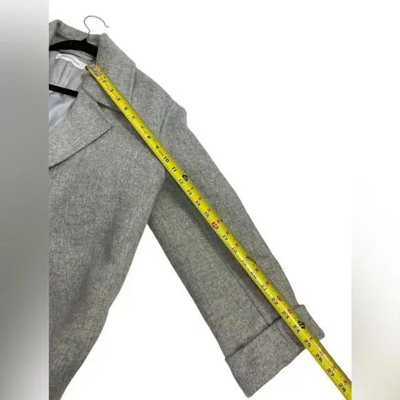 Blossom H Company l Light Gray Open Front Long Wool Coat Large - Picture 6 of 9